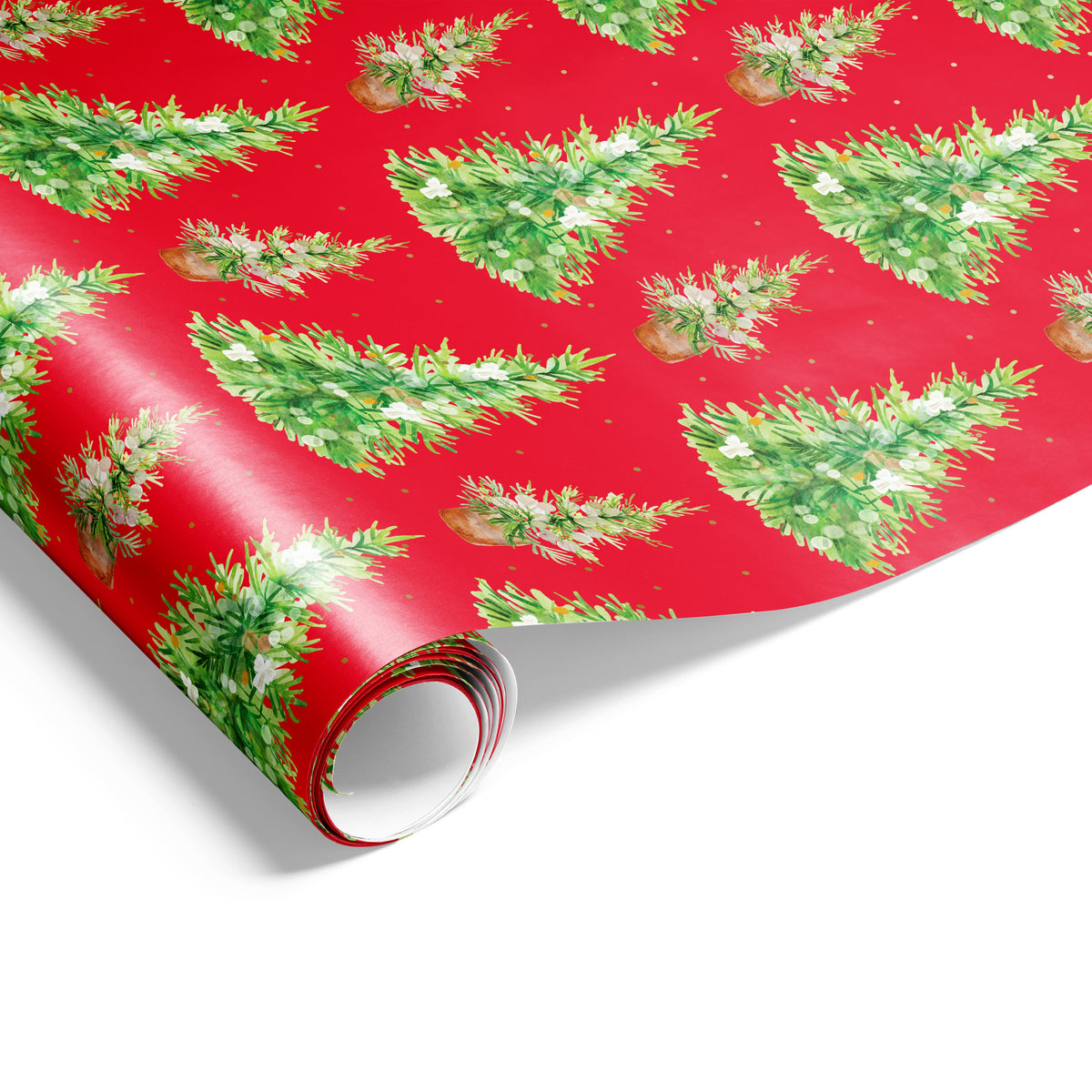 Watercolour Trees Wrap Red