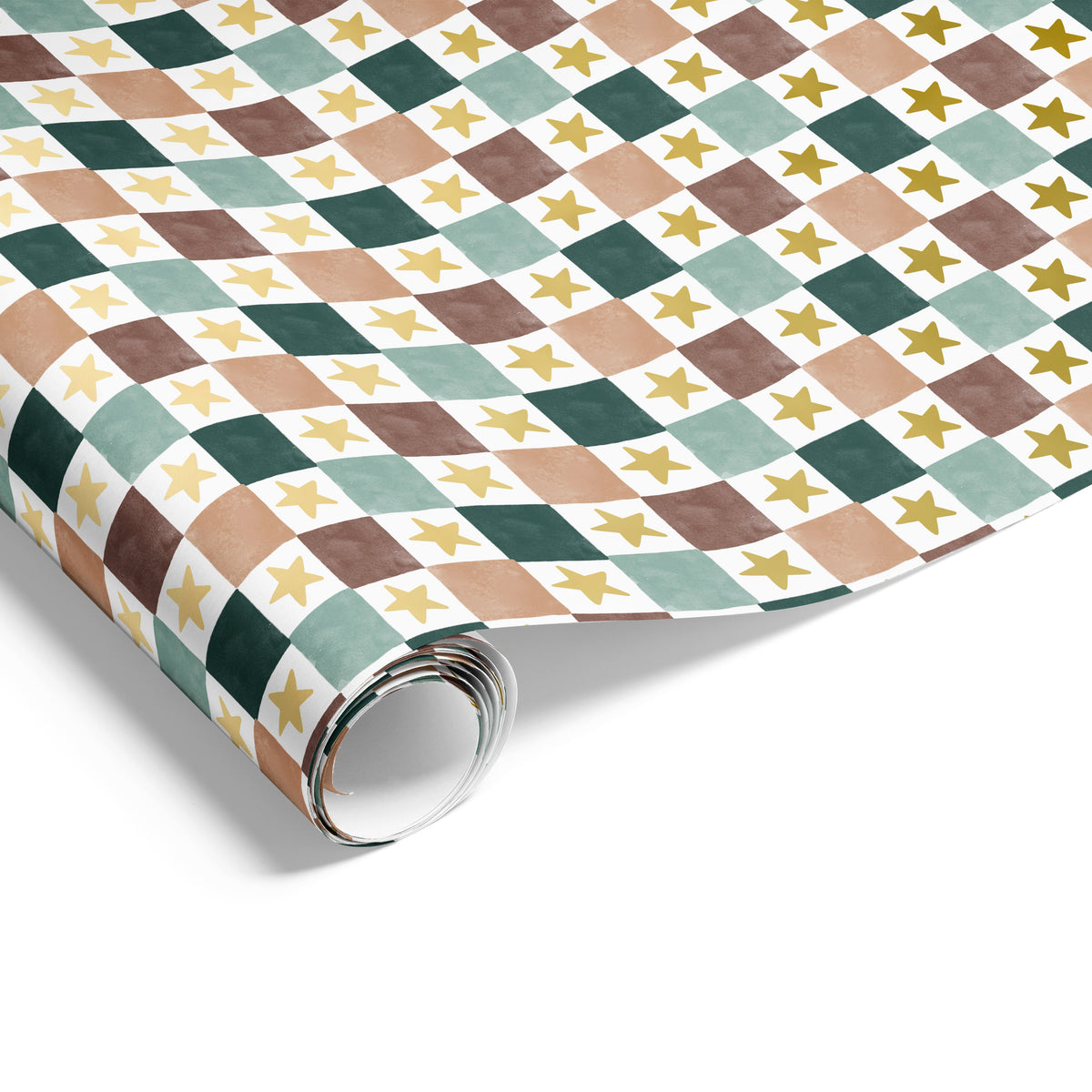 Checkerboard & Star On Matte Wrap Cocoa/Beige/Gum