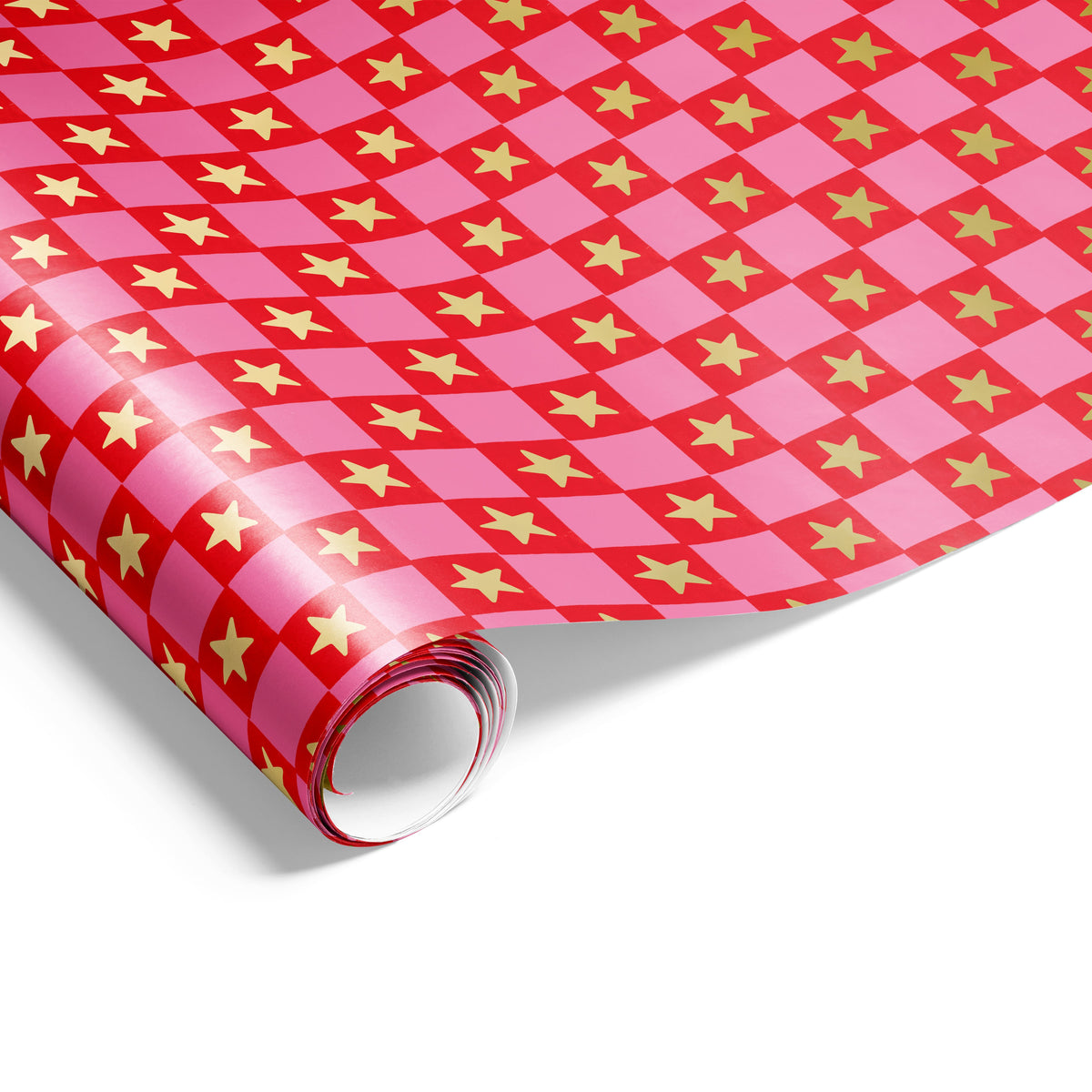 Star Check Wrap Red/Pink/Gold