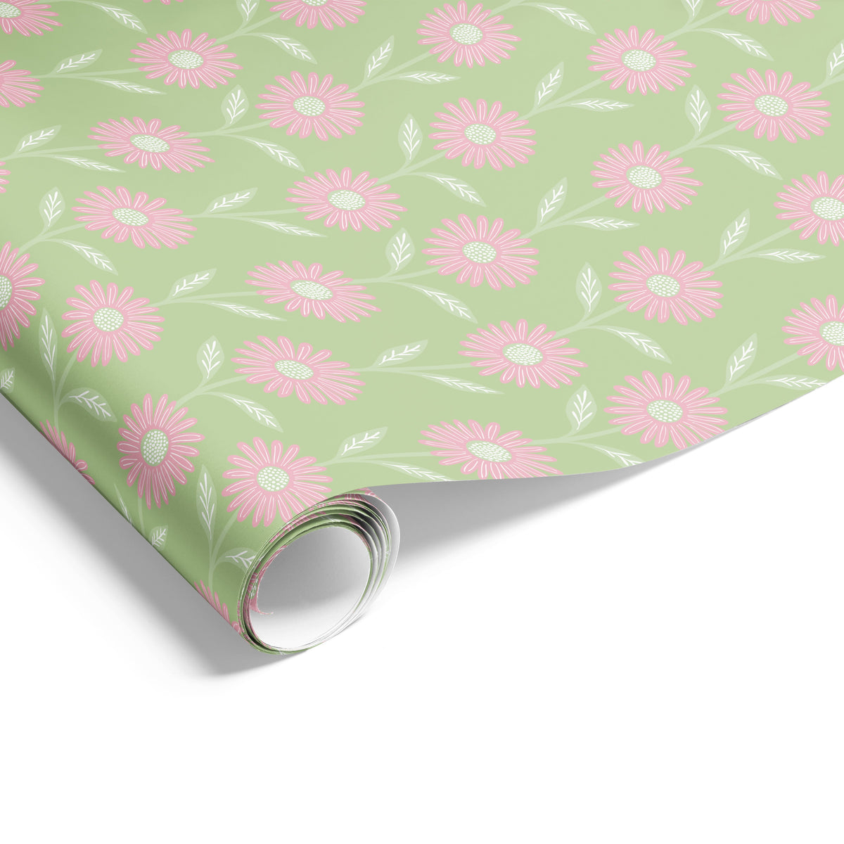 Daisy on Matte Green/Pink