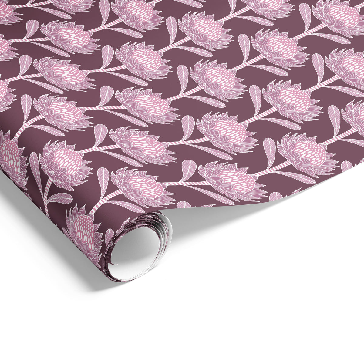 Waratah on Matte Plum