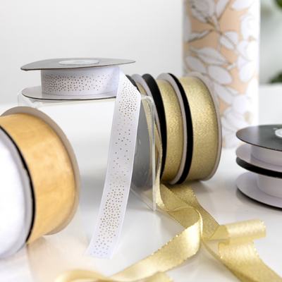 Gold Dot Grosgrain Ribbon