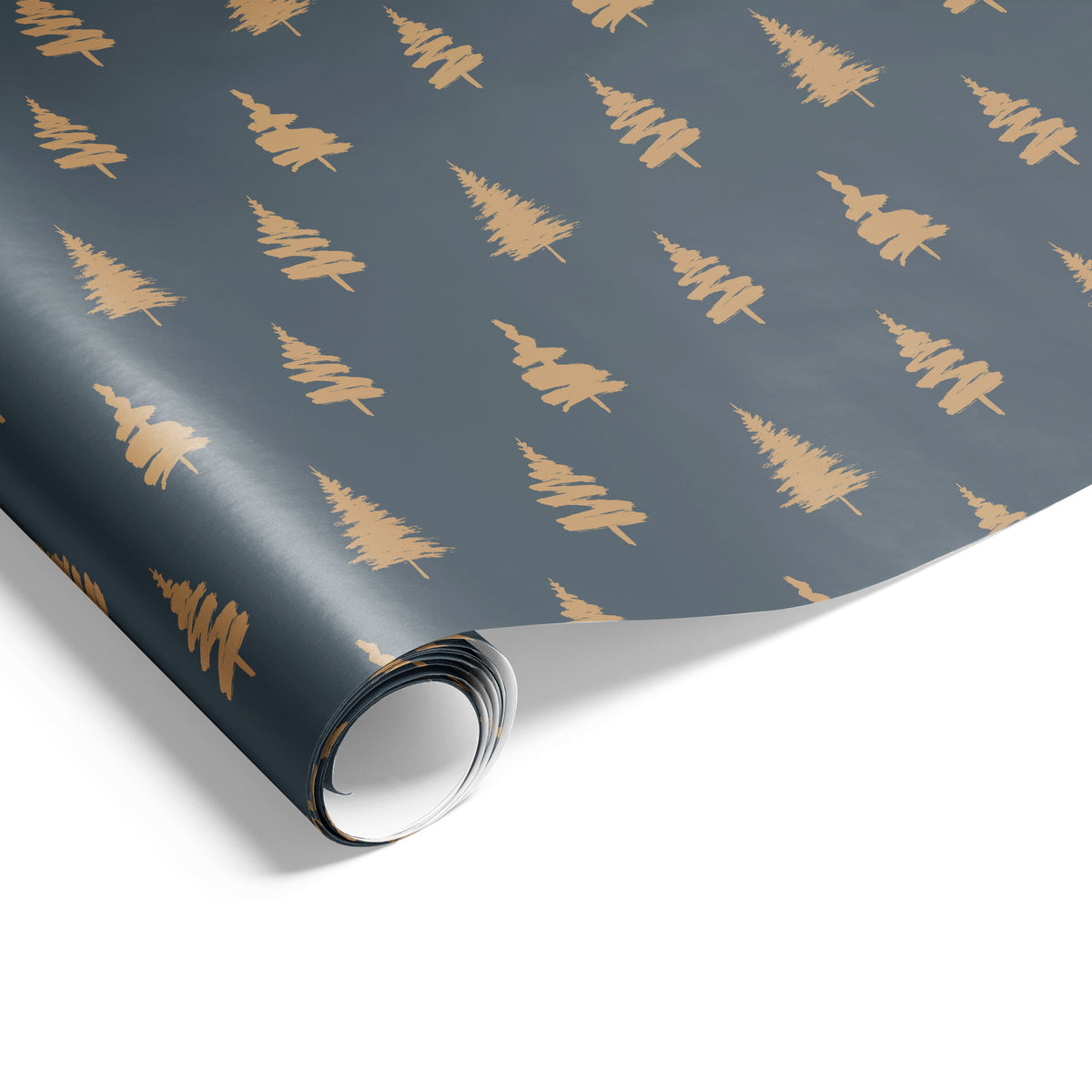 Xmas Ink Tree on Matte Wrap Camel/Charcoal