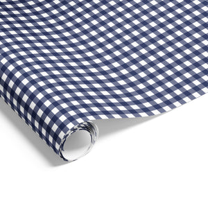 Gingham Check on Matte Wrap Navy