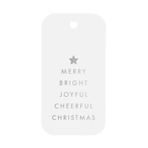 Gift Tags Xmas Cheer Silver Tag 20 pack