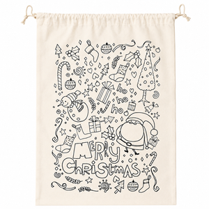 Xmas Colour In Calico Santa Sack