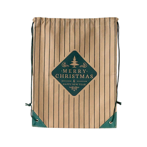 Xmas Stripe Backpack Small Non Woven Bag